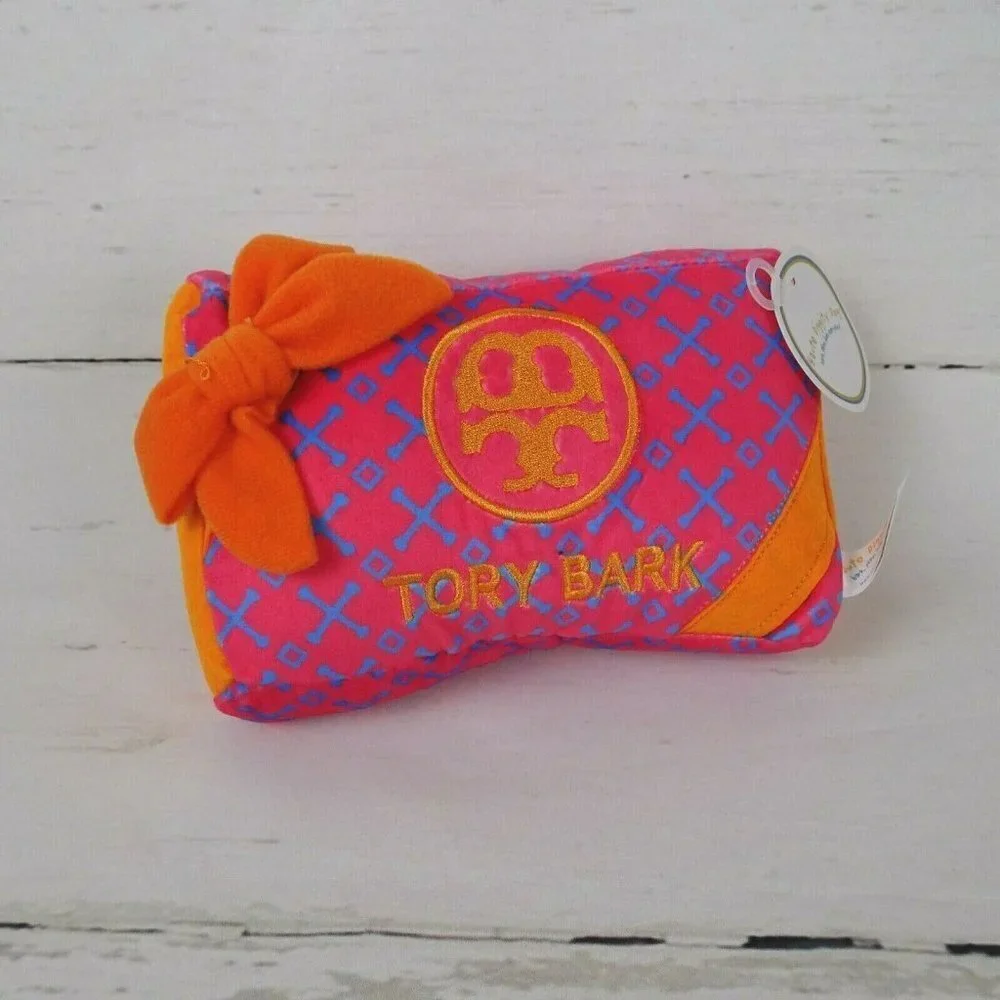 Haute Diggity Dog Tory Bark Gift Box Squeaky Dog Toy Squeaker Pink Novelty NEW